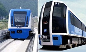 K-AGT(left) and Busan-Gimhae light rail transit